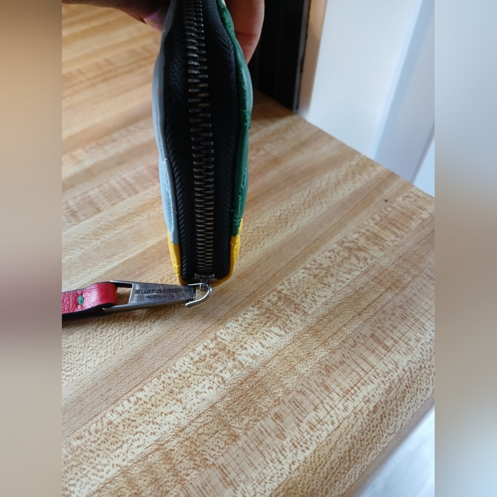 Kurt Geiger EUC Colorblock Patchwork Long Zip Wal… - image 6